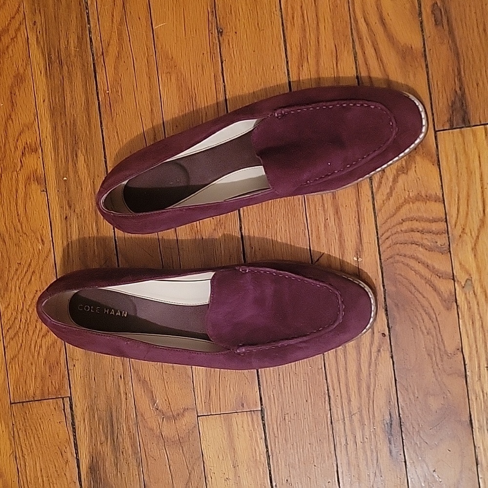 Cole Haan‎ | Go-To Suede Loafers In Wine Color EUC Size 8.5 Career Fall Staple